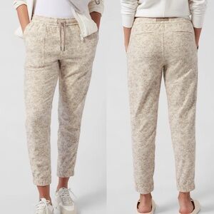Athleta Farallon Jogger Style Sweat Pants Tan White Size Medium Athleisure